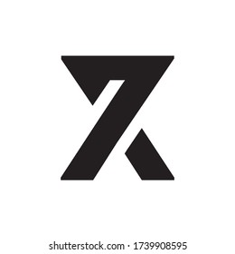 X / 7 X / X 7 logo design vector