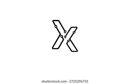 X MONOGRAMA DE LOGOTIPO DE LETRA ABSTRACTAS