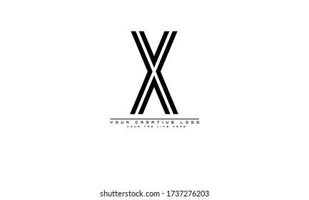 X abstract vector logo monogram template