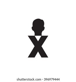X alphabet avatar business letter logo black
