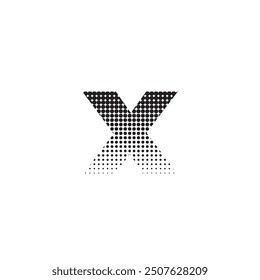 x alphabet halftone dotted effect logo icon vector illustration eps