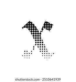 x alphabet halftone dotted effect logo icon vector illustration eps