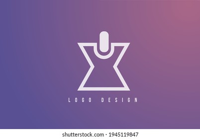 X alphabet letter logo for business and company with geometric style and pastel color. Corporate brading and icon lettering with simple blue design