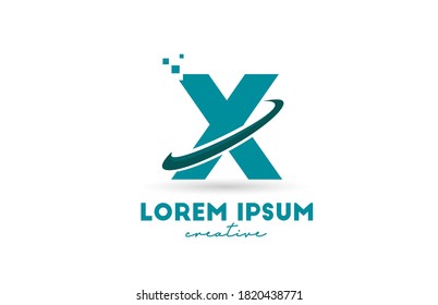 X alphabet letter logo icon in green color. Creative design with swoosh for company and business 
