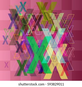 X Alphabet pattern design
