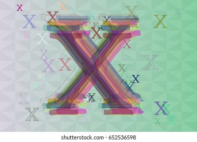 X Alphabet pattern template