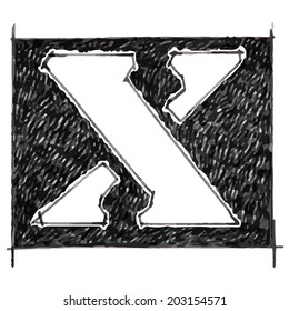 X alphabet Sketchbook vector 