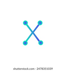 x alphabet tech logo gradient vector eps