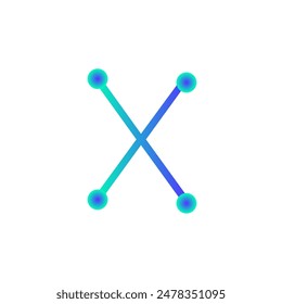x alphabet tech logo gradient vector eps