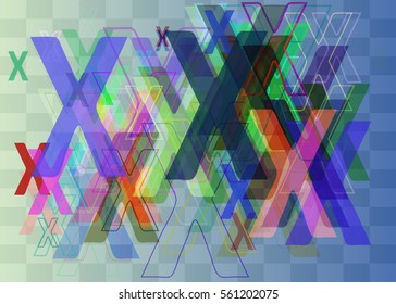 X Alphabet template art