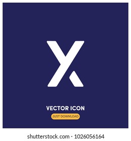 "X" Alphabet Typographic Vector Icon Illustration
