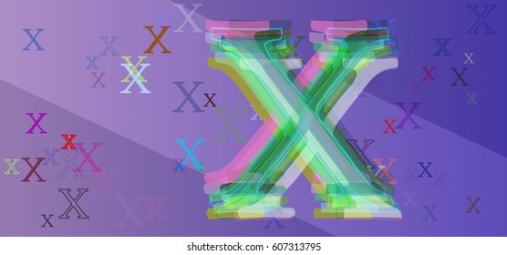 X Alphabet vector background