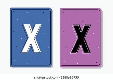 X alphabets cover template for workbook copies diaries notebook. 