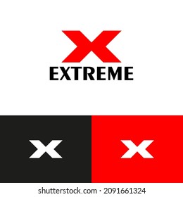 X Pfeil Logo Design Konzept. Starke Logomarkgrafik. Kann männlich, Energie, Macht darstellen.