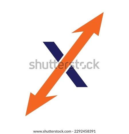 X arrow logo icon template 1