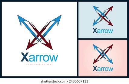 X arrow modern initials letter X logo set design template