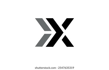 an X arrow themed graphic image, on a white background. vector graphic base.