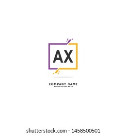 A X AX Initial logo template vector