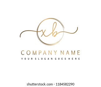 X B Initial handwriting logo vector