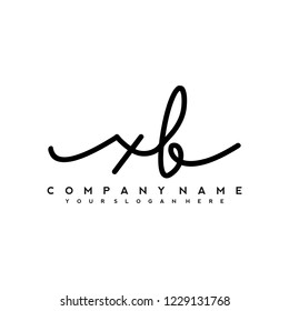 X B Initial handwriting logo vector