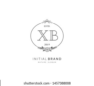 X B XB Beauty vector initial logo, handwriting logo of initial signature, wedding, fashion, jewerly, boutique, floral and botanical with creative template for any company or business.