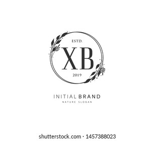 X B XB Beauty vector initial logo, handwriting logo of initial signature, wedding, fashion, jewerly, boutique, floral and botanical with creative template for any company or business.