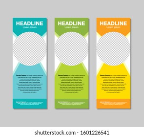 x banner background vector design illustration with three different color