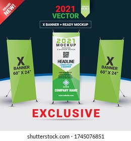 X Banner oder Roll-up Banner und Mockup
