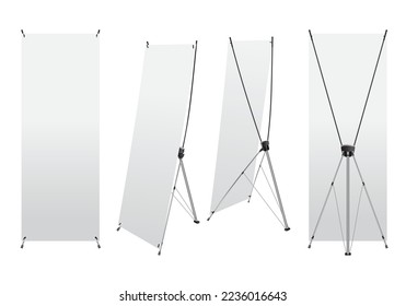 X Banner stand. Isolated in the white background. Vector