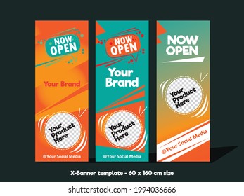 x - Banner template set. 60 x 160 cm size. good to use for promotion and branding