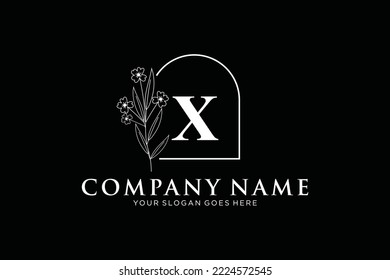 X Beauty vector initial logo, handwriting logo of initial signature, wedding, fashion, jewerly, boutique, floral and botanical with creative template for any company or business.
