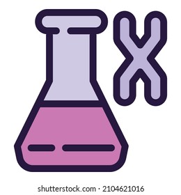 X bio flask icon outline vector. Genome dna. Human baby