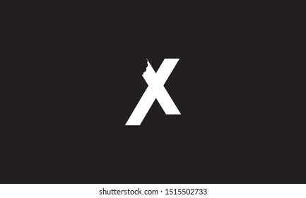 X bite letter logo. Unique attractive creative modern initial X logo with bites shape design