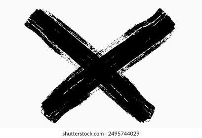 x - Black handwritten letters on white background. vector Acrylic black colors. Acrylic colors. black letters paint brushes, x- Ink letters isolated over the white background.eps8