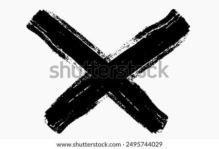 x - Black handwritten letters on white background. vector Acrylic black colors. Acrylic colors. black letters paint brushes, x- Ink letters isolated over the white background.eps8