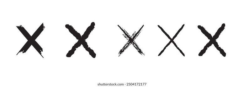 X. Black x symbol. Cross vector icon.