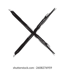 X. Black x symbol. Cross vector icon.