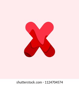 X Blood Font Vector Template Design Illustration