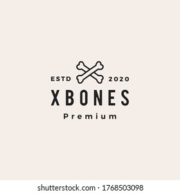 x  bone dog food hipster vintage logo vector icon illustration  svg