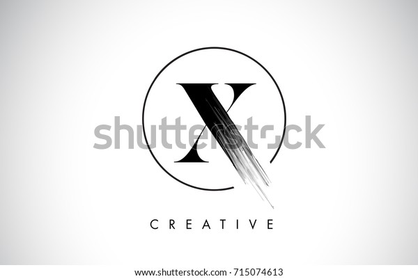 X Brush Stroke Letter Logo\
Design. Black Paint Logo Leters Icon with Elegant Circle Vector\
Design.