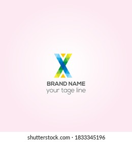 X business vector logo design, X Creative logo design, cooperate logo, Colorful pixel logo design