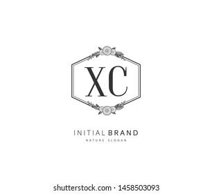 X C XC Beauty vector initial logo, handwriting logo of initial signature, wedding, fashion, jewerly, boutique, floral and botanical with creative template for any company or business.
