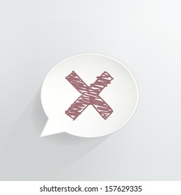 X Check Mark Speech Bubble Icon