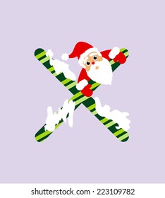 X Christmas Design Font Vector