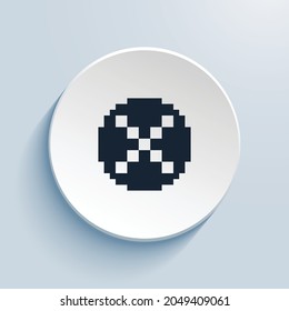 x diseño de iconos de imágenes de píxeles de relleno de círculo. Forma de círculo de estilo de botón aislada en fondo blanco. Ilustración del vector