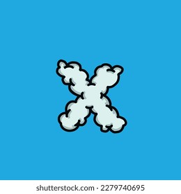 x from cloud vector sky smoke alphabet and number