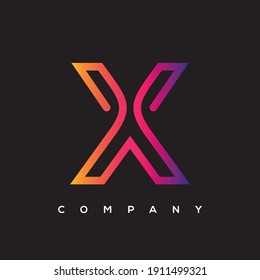 X colorful letter logo design
