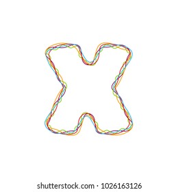 X Colorful String Letter Logo Icon Design