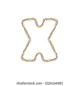 X Colorful String Letter Logo Icon Design