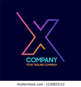 X company alphabet logo and icon vector